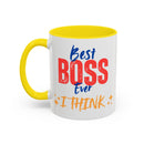 Best Boss Ever Accent Coffee Mug - Perfect Gift for Boss's Day, Office Decor, Motivational Drinkware, Fun Coffee Cup