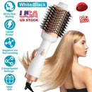 4 In 1 Hair Dryer Brush Curling Brush Hair Styler Volumizer Straightener Negative Ion Anti-frizz Hot-Air Hair Brush for All Hair Types Black White