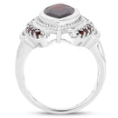 4.06 Carat Genuine Garnet .925 Sterling Silver Ring