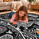 Dragon Doodle Reversible Oxford Fabric And Flannel Blanket