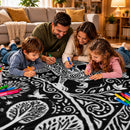 Dragon Doodle Reversible Oxford Fabric And Flannel Blanket
