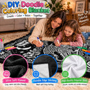 Dragon Doodle Reversible Oxford Fabric And Flannel Blanket