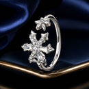 925 Sterling Silver Ring with White Gold Plating and CZ for Women