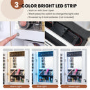Wall Mounted Jewelry Cabinet with 3-Color Lights