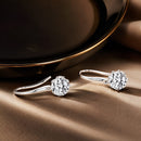 925 Sterling Silver Earrings with Pavé Setting and Platinum Plating