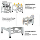 3-in-1 Baby High Chair with Lockable Universal Wheels