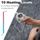 62 x 84 Inch Flannel Heated Electric Blanket with 10 Heating Levels-Gray