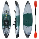Sit-on-Top Fishing Kayak Boat With Fishing Rod Holders and Paddle-Gray