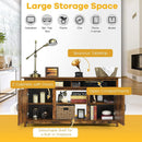 60”Industrial TV Stand Entertainment Center with Shelve and Cabinet-Brown