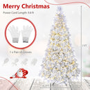 6 FT Pre-Lit Flocked Christmas Tree with LED Lights