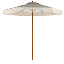7 Feet Patio Umbrella with Fringe Sun-Protective Beach Umbrella with Boho Tassel