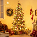 5 Feet Pre-Lit Artificial Christmas Tree with 8 Modes LED Lights with Berries