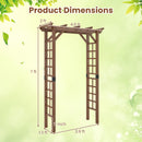 7 Ft Garden Arch Wooden Arbor Outdoor Wood Trellis for Climbing Plants