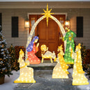 7 Pieces Lighted Nativity Scene with 310 Warm White LED Lights