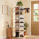 7-Tier Rotating Shoe Rack Tower with 360° Spin - White