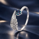 925 Sterling Silver Transparent Glass Ring for Women