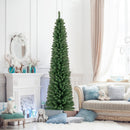 5/6/7/8 Feet Pencil Christmas Tree with 295/392/523/671 Memory Wire Branch Tips and Upgraded Metal Stand