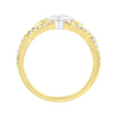 10K Two Tone Color 2/3 Cttw Diamond Kite and Twist Shank Ring (H-I Color,SI2-I1 Clarity)