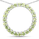 0.84 Carat Genuine Peridot .925 Sterling Silver Pendant