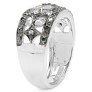 0.29 Carat Genuine Blue Diamond .925 Sterling Silver Ring