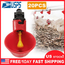 20 Pack Chicken Waterer Automatic Poultry Waterer Chicken Drinker Cups w/Mounting Joint for Chicken Poultry