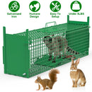 38in 2 Door Live Animal Cage Trap For Animals Under 18LBS Easy To Setup Humane Galvanized Iron Trap Cage For Raccoons Armadillos Groundhogs Muskrats O