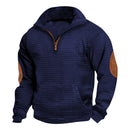 Mens Plaid Zippered Cardigan Casual Sweatshirt