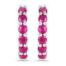 1.56 Carat Genuine Ruby .925 Sterling Silver Earrings