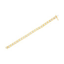 10K Yellow Gold Plated Sterling Silver 2 cttw Diamond "XOXO" Bracelet (J-K Clarity, I1-I2 Color) - Size 7.25"