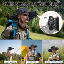 Outdoor Wide Brim Sun Hat With 2 Rechargeable Fans Solar Powered 3 Wind Speeds UPF50+ Breathable Waterproof Nylon Mesh Outdoor Hat For Hiking Camping