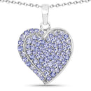 3.97 Carat Genuine Tanzanite .925 Sterling Silver Pendant