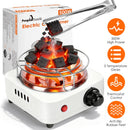 Electric Charcoal Burner 500W Hookah Charcoal Burner Compact Coal Burner for Hooka Cubes Shisha with Grill and Tongs 5 Temperature Gears 338℉-1022℉ Th