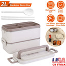 Bento Lunch Box 3 Stackable Food Container Leakproof Dishwasher Microwave Oven Safe Bento Box with Chopsticks Spoon for Adult Kids Work Picnic