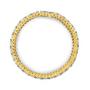 10K Yellow Gold 10-1/3 Cttw Alternating Coco Color and White Diamond 5 Row Tennis Bracelet (Brown/H-I Color, SI1-SI2 Clarity) - Size 7.25