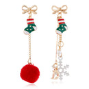 European American Christmas Snowflake Earrings