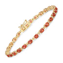 7.00 Carat Genuine Orange Sapphire 14K Yellow Gold Bracelet