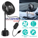 Car Cooling Fan Portable Car Cup Holder Fan Adjustable Gooseneck Fan with 3 Speeds for Car Van Truck SUV RV