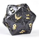 Solid Metal Paladin Class RPG Dice Set - Gunmetal w/ Gold