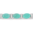 4.98 Carat Genuine Emerald and White Topaz .925 Sterling Silver Bracelet