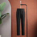 Men Black Peak Lapel Side Buckle 2 Piece Suit Set Gurkha Trousers