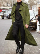 Men's Long Sleeve Longline Trench Coat