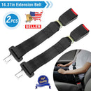 2Pcs Car Seat Belt Extender 14.37in Buckle Tongue Webbing Extension Safety Belt Auto Belt Clip Lengthening