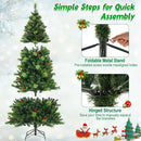 6/7/8 Feet Pre-Lit Artificial Christmas Tree with 300/400/500 LED Lights