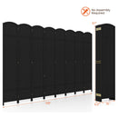 8-Panel Folding Room Divider with Hand-woven Texture and Wood Frame