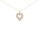 14K Yellow Gold Plated .925 Sterling Silver 3.00 Cttw Round Cut Diamond Cluster Heart 18" Pendant Necklace (K-L Color, I1-I2 Clarity)