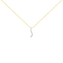 AGS Certified 14K Yellow Gold 2.0 Cttw Baguette and Brilliant Round-Cut Diamond Journey 18" Pendant Necklace (F-G Color, I1-I2 Clarity)