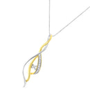 10K Yellow and White Gold Round Cut Diamond Accent Cascade 18" Pendant Necklace (J-K Color, I2-I3 Clarity)