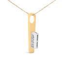 18K Yellow and White Gold 1 7/8 Cttw Princess Baguette Diamond Key Shaped 18" Pendant Necklace (H-I Color, SI1-SI2 Clarity)