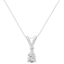 10K White Gold 1/5 cttw Diamond Pear Pendant Necklace (H-I, SI1-SI2)