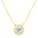 10K Yellow Gold 1/4 Cttw Round Brilliant-Cut Diamond Modern Bezel-Set Solitaire Pendant Necklace (J-K Color, I2-I3 Clarity) - 16" with 2" Extender